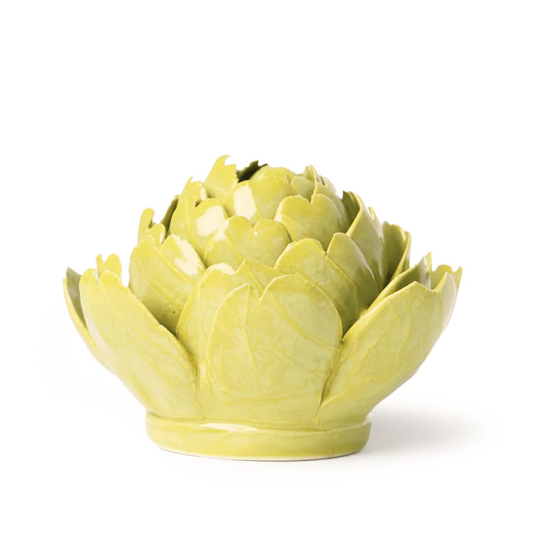 Queen Protea Ceramic Flower – Chive – Chartreuse – 4″ x 2.75″